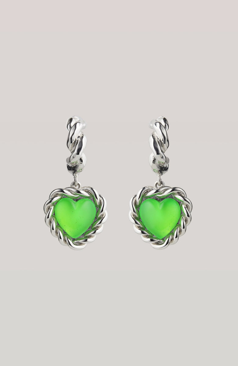 Green neon earrings online