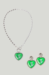 Pack Green BFF Earrings + Green BFF Necklace